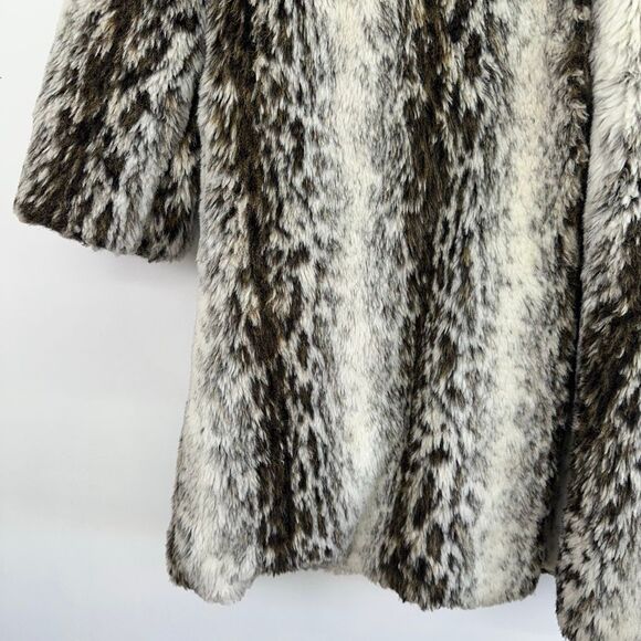 Unbranded Faux Fur Persian Contrasting Oversized Collar Overcoat - Picture 8 of 15